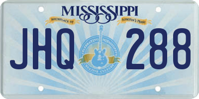 MS license plate JHQ288
