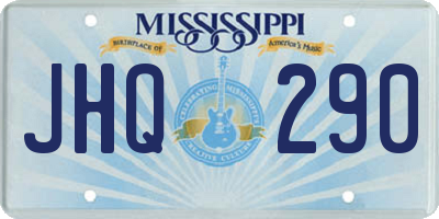 MS license plate JHQ290
