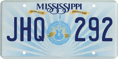 MS license plate JHQ292