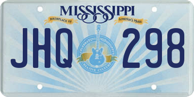 MS license plate JHQ298