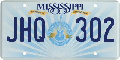 MS license plate JHQ302
