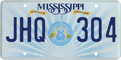 MS license plate JHQ304