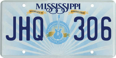 MS license plate JHQ306