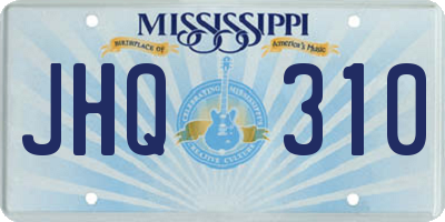 MS license plate JHQ310