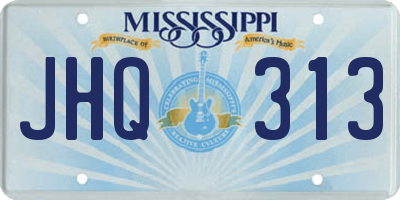 MS license plate JHQ313