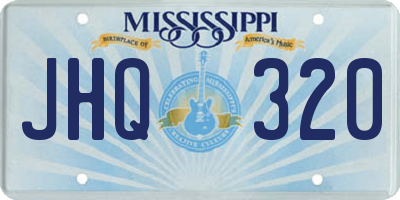 MS license plate JHQ320