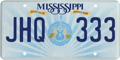 MS license plate JHQ333
