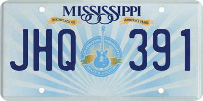 MS license plate JHQ391