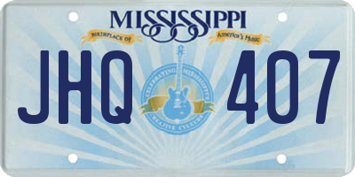 MS license plate JHQ407