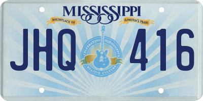 MS license plate JHQ416