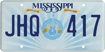 MS license plate JHQ417