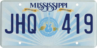 MS license plate JHQ419
