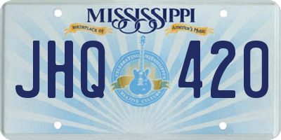 MS license plate JHQ420
