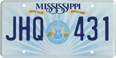 MS license plate JHQ431