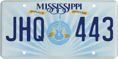 MS license plate JHQ443