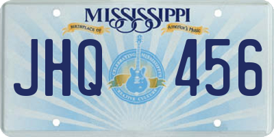 MS license plate JHQ456