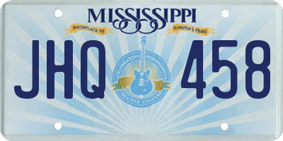 MS license plate JHQ458