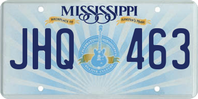 MS license plate JHQ463