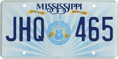 MS license plate JHQ465