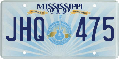 MS license plate JHQ475