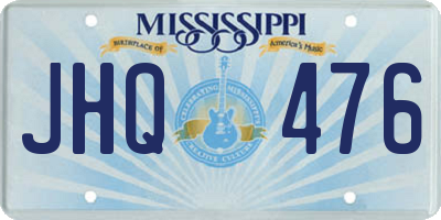 MS license plate JHQ476