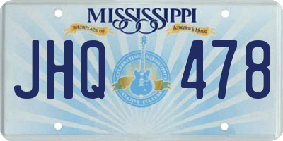 MS license plate JHQ478