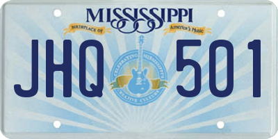MS license plate JHQ501