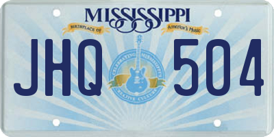 MS license plate JHQ504