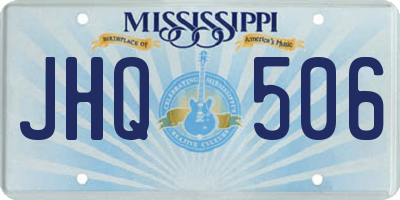 MS license plate JHQ506