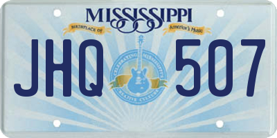 MS license plate JHQ507