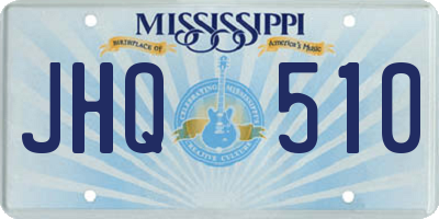 MS license plate JHQ510