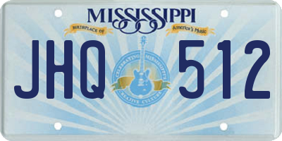 MS license plate JHQ512
