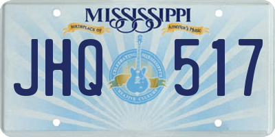 MS license plate JHQ517