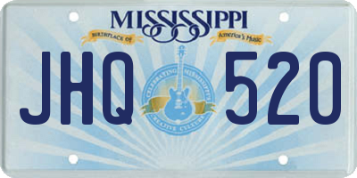 MS license plate JHQ520