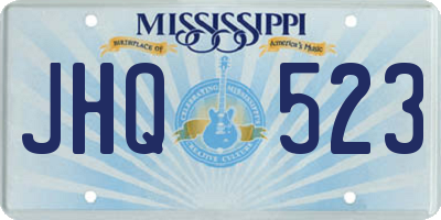 MS license plate JHQ523