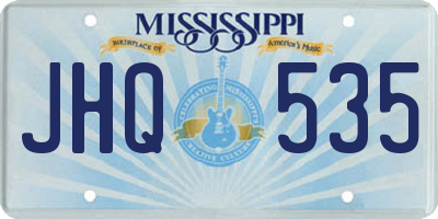 MS license plate JHQ535