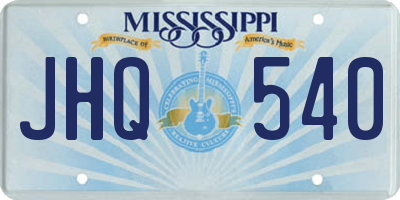 MS license plate JHQ540