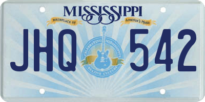 MS license plate JHQ542