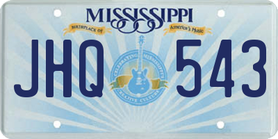 MS license plate JHQ543