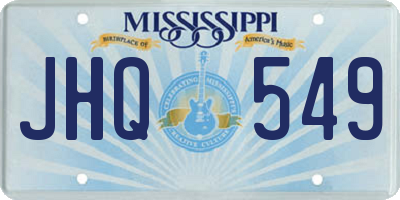 MS license plate JHQ549