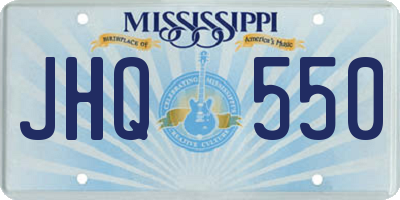 MS license plate JHQ550