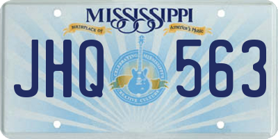 MS license plate JHQ563