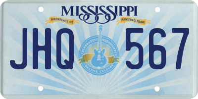 MS license plate JHQ567