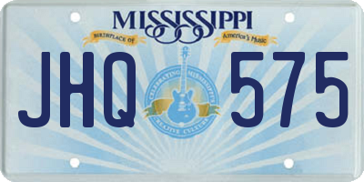 MS license plate JHQ575