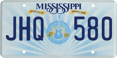 MS license plate JHQ580