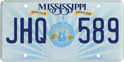 MS license plate JHQ589