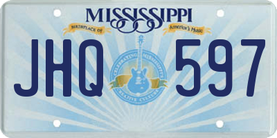 MS license plate JHQ597