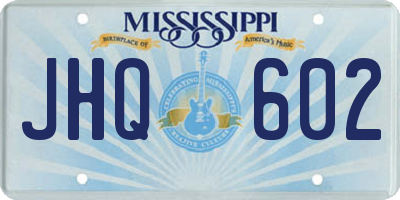 MS license plate JHQ602
