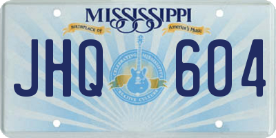 MS license plate JHQ604
