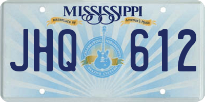 MS license plate JHQ612